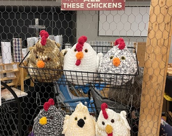 Plush Chicken, Hen, Stuffie, Plushie, Stuffed Chicken, Gift for Chicken Lover, Handmade,