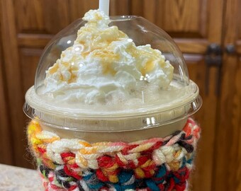 Chunky yarn, Cup Sleeve, Cup Cozy, Gift for Teacher, Gift for Coffee Lover, Handmade in USA