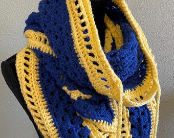 Hooded Cowl Bandanna Triangle Scarf, Hood, drawstring, BOHO, team spirit, school colors