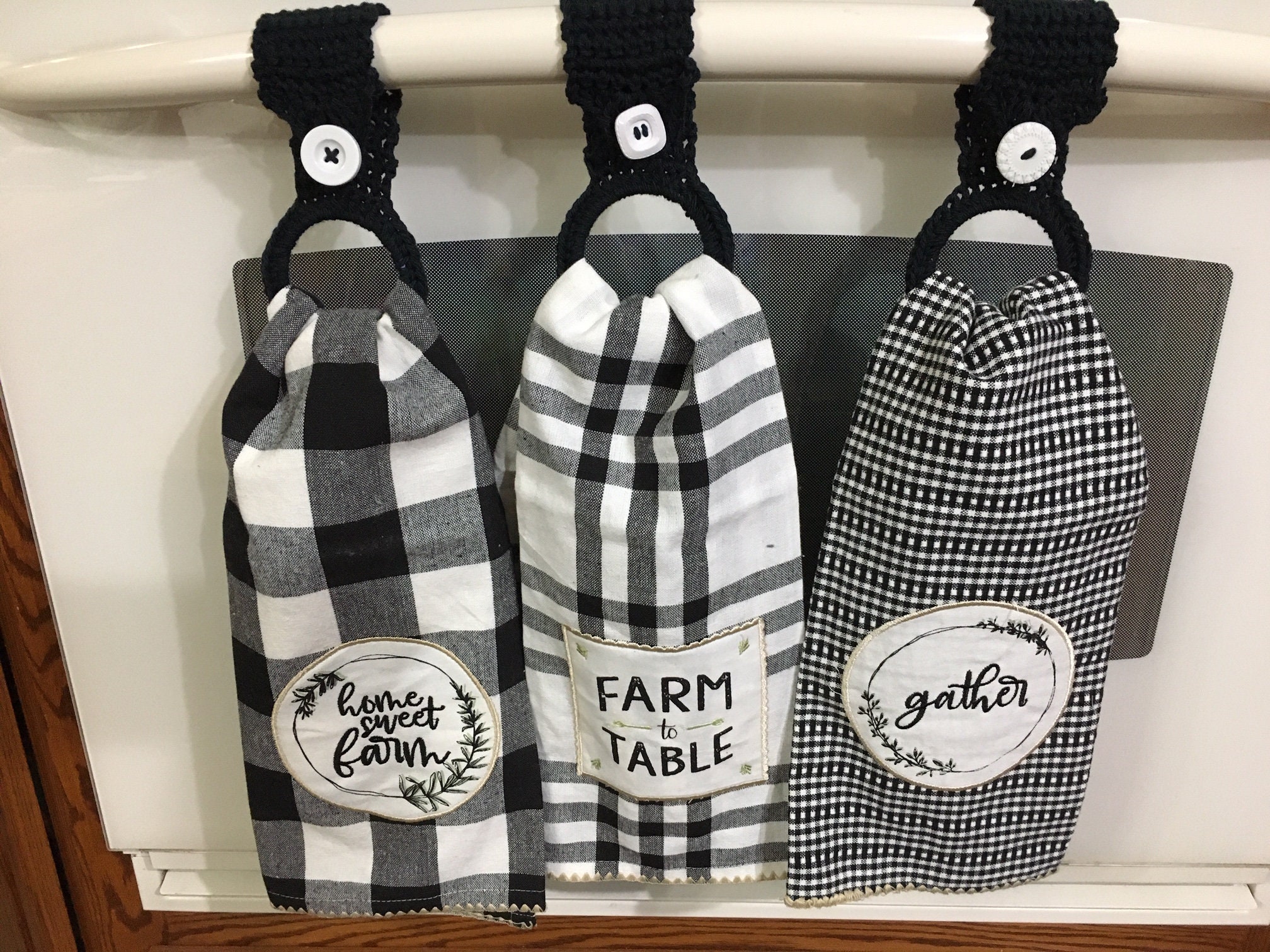 Black And White Buffalo Plaid Tea Towels for sale online