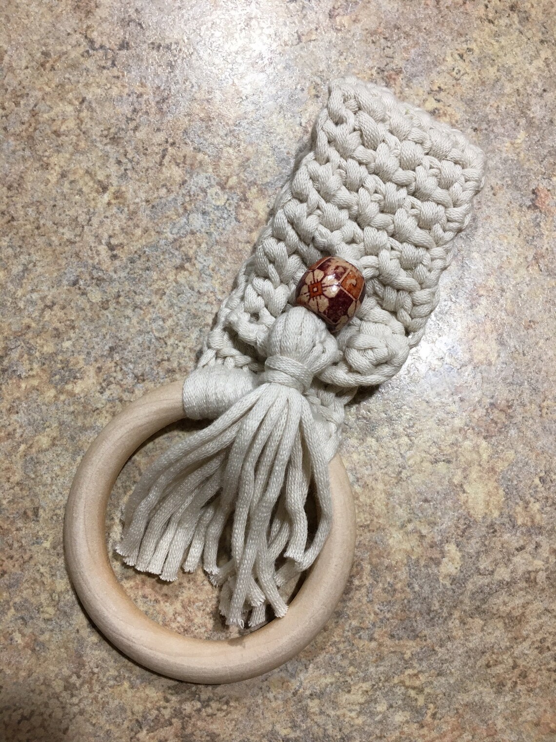 Anillo de madera Borla cuentas Soporte de toallas de | Etsy