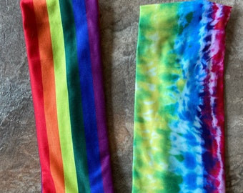 Rainbow, Flag, Pride, headband with buttons, ear saver headband, Facemask Headband, Wicking Headband, Yoga