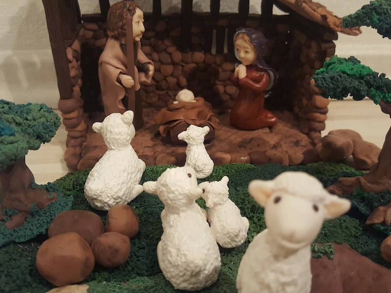 Handmade Clay Nativity Scene Nativity Figurines Family Etsy