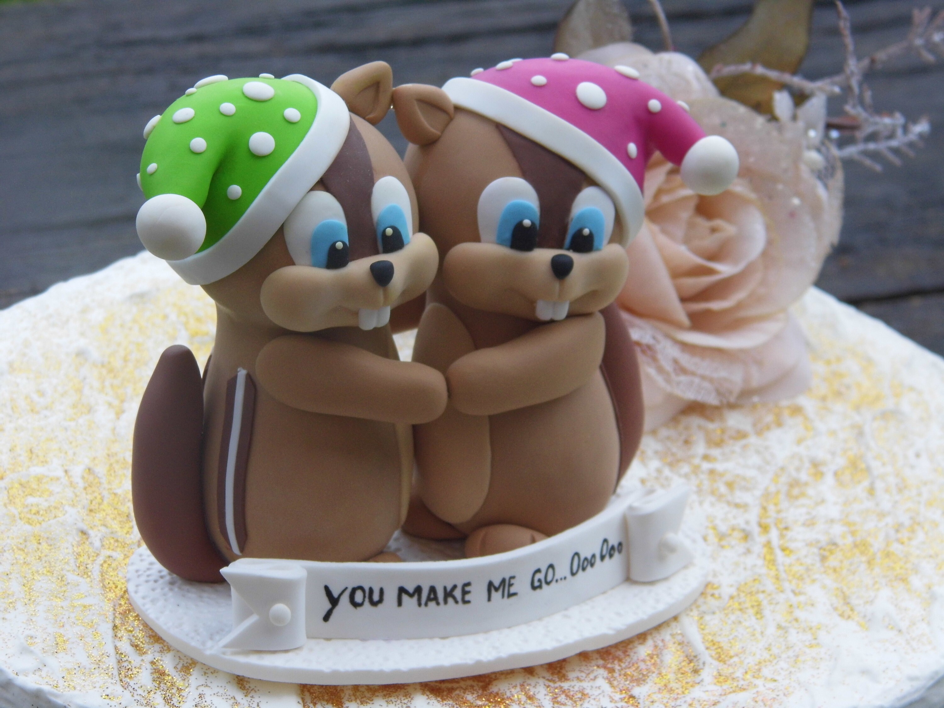 Chipmunks Wedding Cake Topper, Woodland Cake Topper, Chipmunks Cake ...