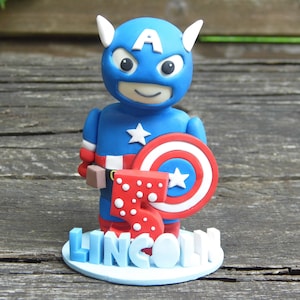 Personalized Birthday Boy Cake Topper, Cake Topper Figure, Robot Figurine, Robot Cake topper, Birthday Topper For Kids, Custom Robot Figure