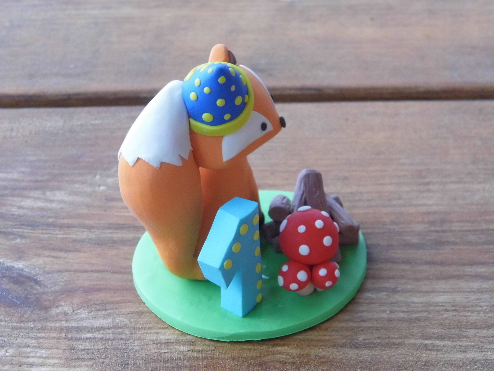 Party Fox Babies 1st Birthday Cake Topper, Personalized Forest Animal ...