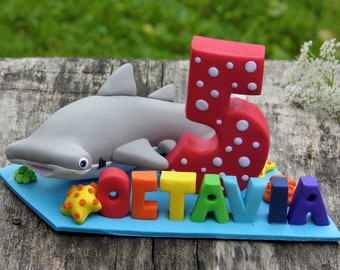 Hammerhead shark cake topper, Under the sea birthday party, Birthday cake topper, Hammerhead shark figurine, Hammerhead shark kids birthday