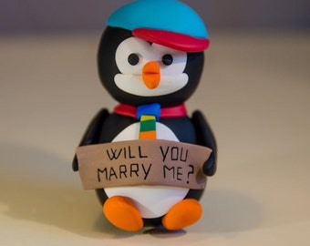 Will You Marry Me! Engagement Figurine, Wedding Proposal Ornament, Unique Proposal Idea, Personalized Christmas Ornament, Engagement Gift