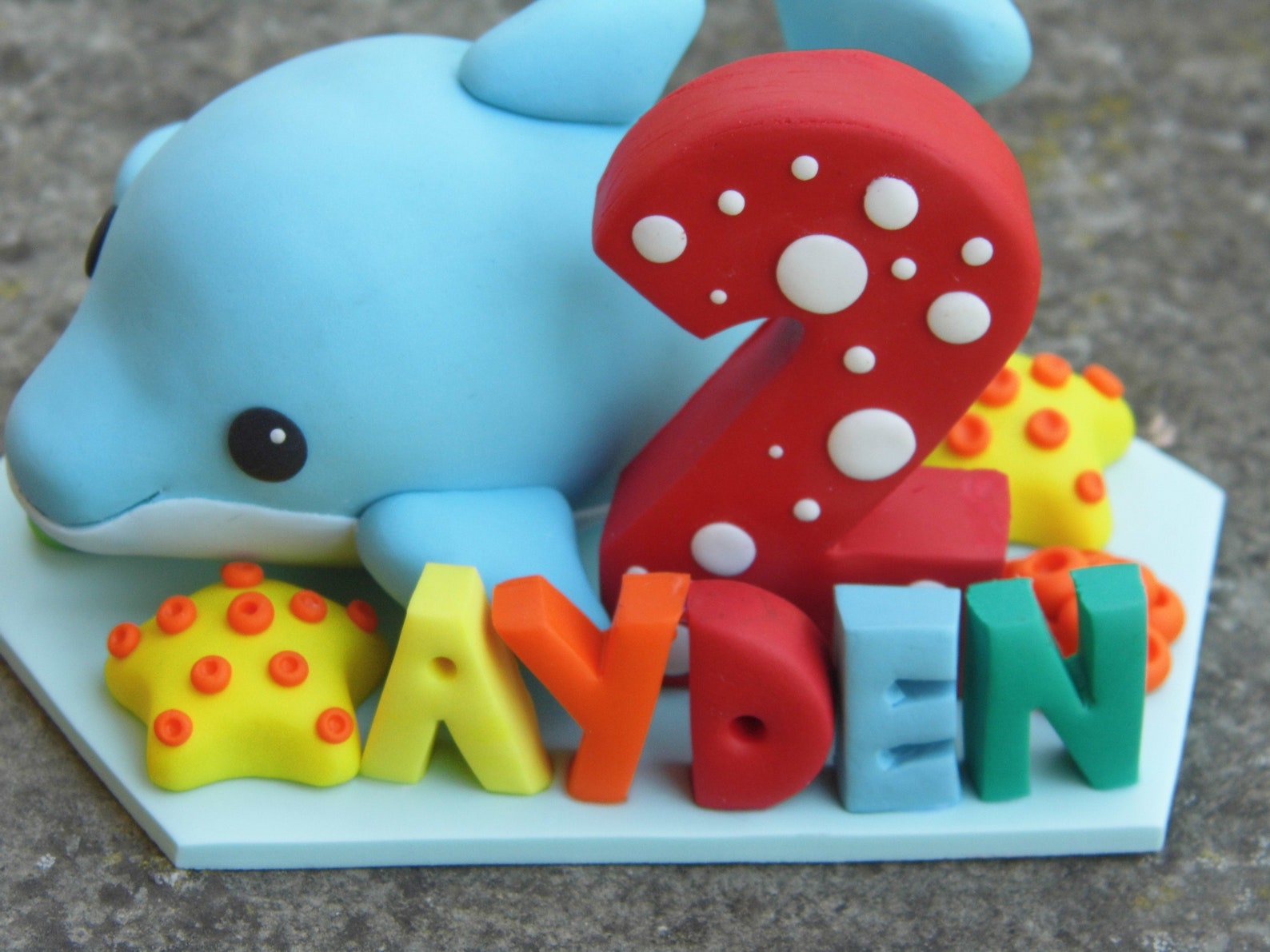 Dolphin Birthday Cake Topper Sea Animal Cake Topper Dolphin Etsy