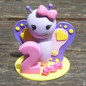 Butterfly Birthday Cake Topper, Custom Cake Topper, Butterfly Cake Figurine, Keepsake Birthday Cake Topper, Personalized Kids cake topper