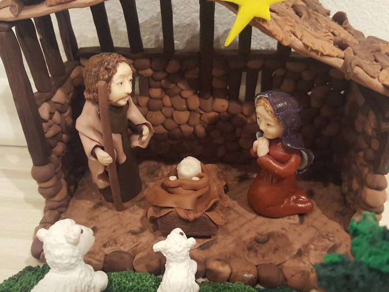 Handmade Clay Nativity Scene Nativity Figurines Family Etsy