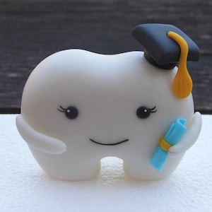 Fondant Tooth Figurine, Graduation 2025 Gift, Dentist Graduation 2025, Doctor Gift, Graduation Cake Topper, Custom Dentist Graduation Party