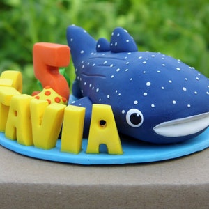 Whale shark cake topper figurine, Under the sea birthday themed party, Personalized Birthday Cake Topper, Keepsake Cake Topper, Cake decor