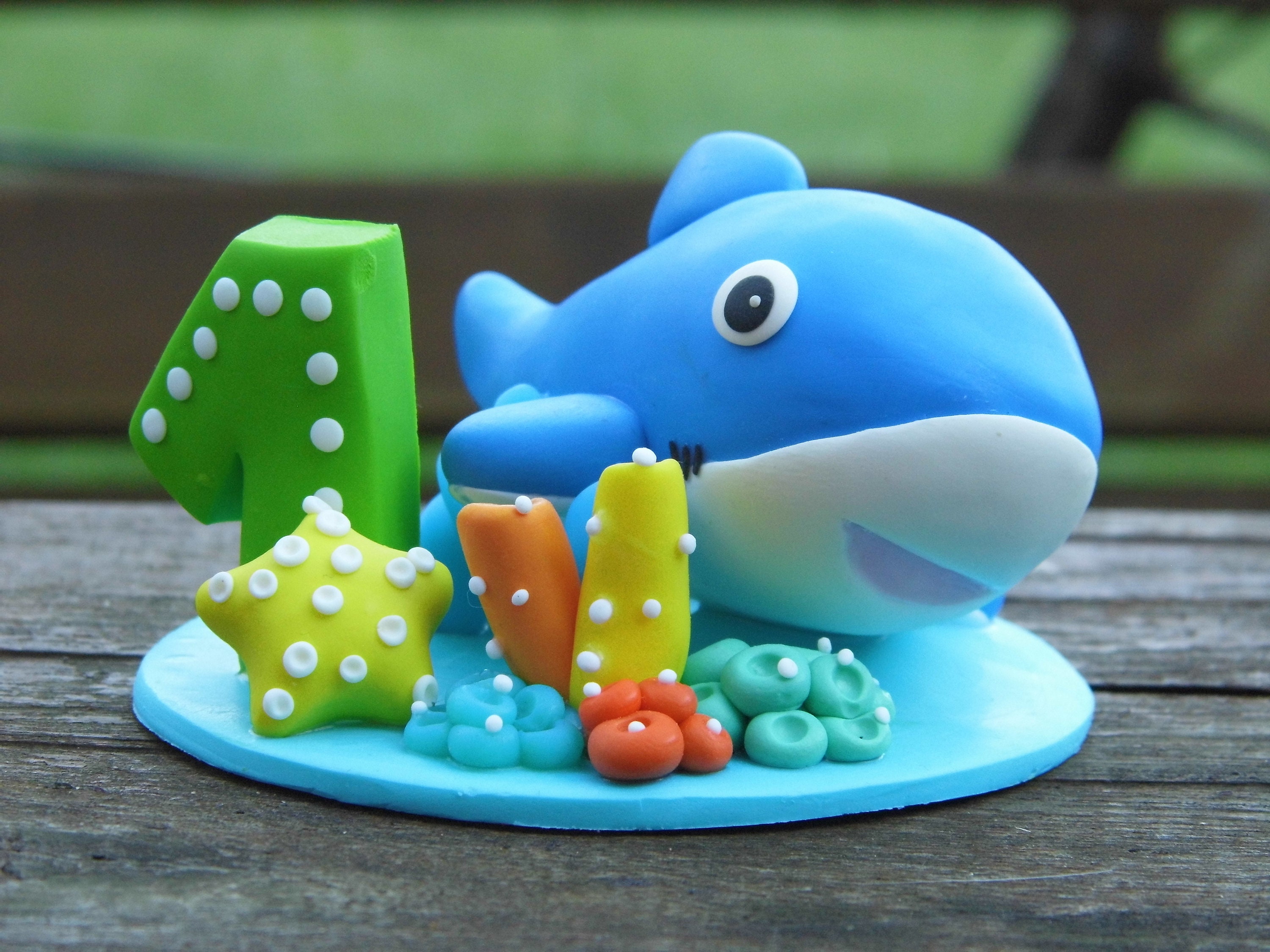 Download Blue Shark Cake Topper Sea Animal Baby Boy Birthday Party Etsy