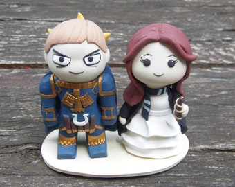 Personalized Cartoon Wedding Cake Topper, Figurine Wedding Cake Topper, Custom Bride And Groom Cake Topper, Unique Wedding Gift For Couple