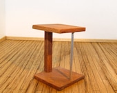 Casa de muñecas muebles modernos teca y aluminio lateral o mesita 1:12 escala