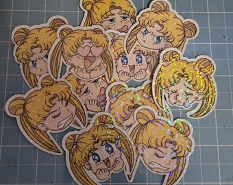 Sailor moon Moods (6 stickers) Waterproof Vinyl Sticker
