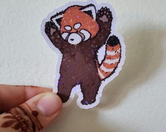 Angry Red Panda Waterproof Vinyl Sticker