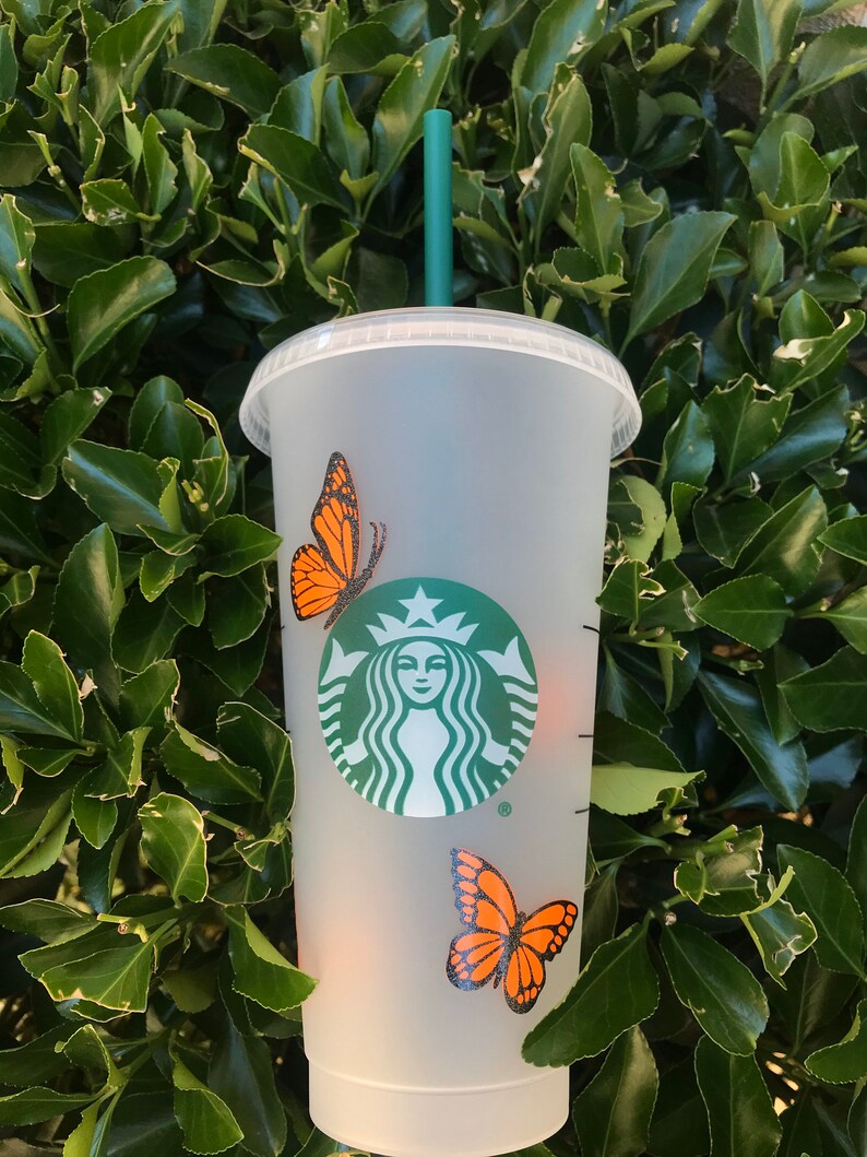 Butterfly Starbucks Cold Cup Butterfly Starbucks Cup Etsy
