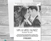 Movie Poster Save The Date - Movie Poster Wedding Invitation - Save The Date - Wedding Invitation - Movie Theme Invitation - Printable