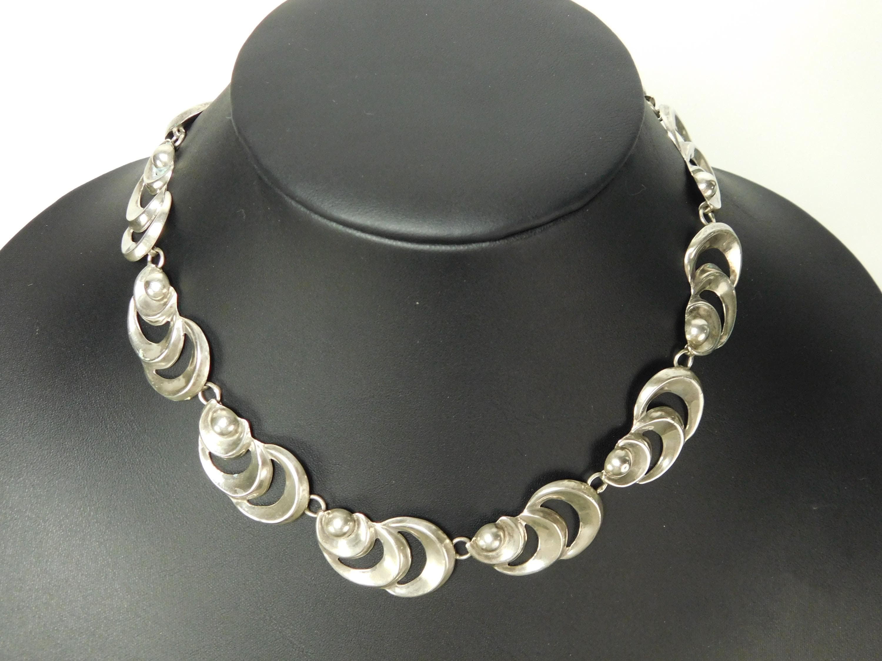 Vintage Taxco Mexico Silver Necklace - Etsy