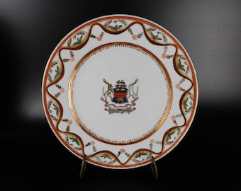 19th Century Chinese Export Porcelain Armorial Plate Crest of British South African Company