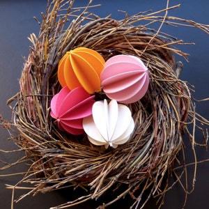 4 Papierkugeln FRÜHLING 4 Papieranhänger