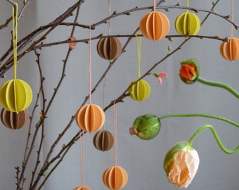 6 paper balls SPRING6 paper pendant