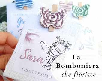 Bomboniere Comunione bambina a tema fatine, Bomboniere ecologiche da piantare, Bomboniera Cresima bimba personalizzate originali e utili