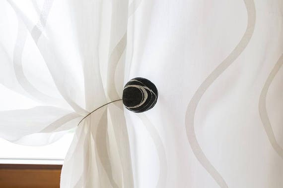 Magnetic Curtain Tiebacks Modern Curtain Holdback Stone Etsy