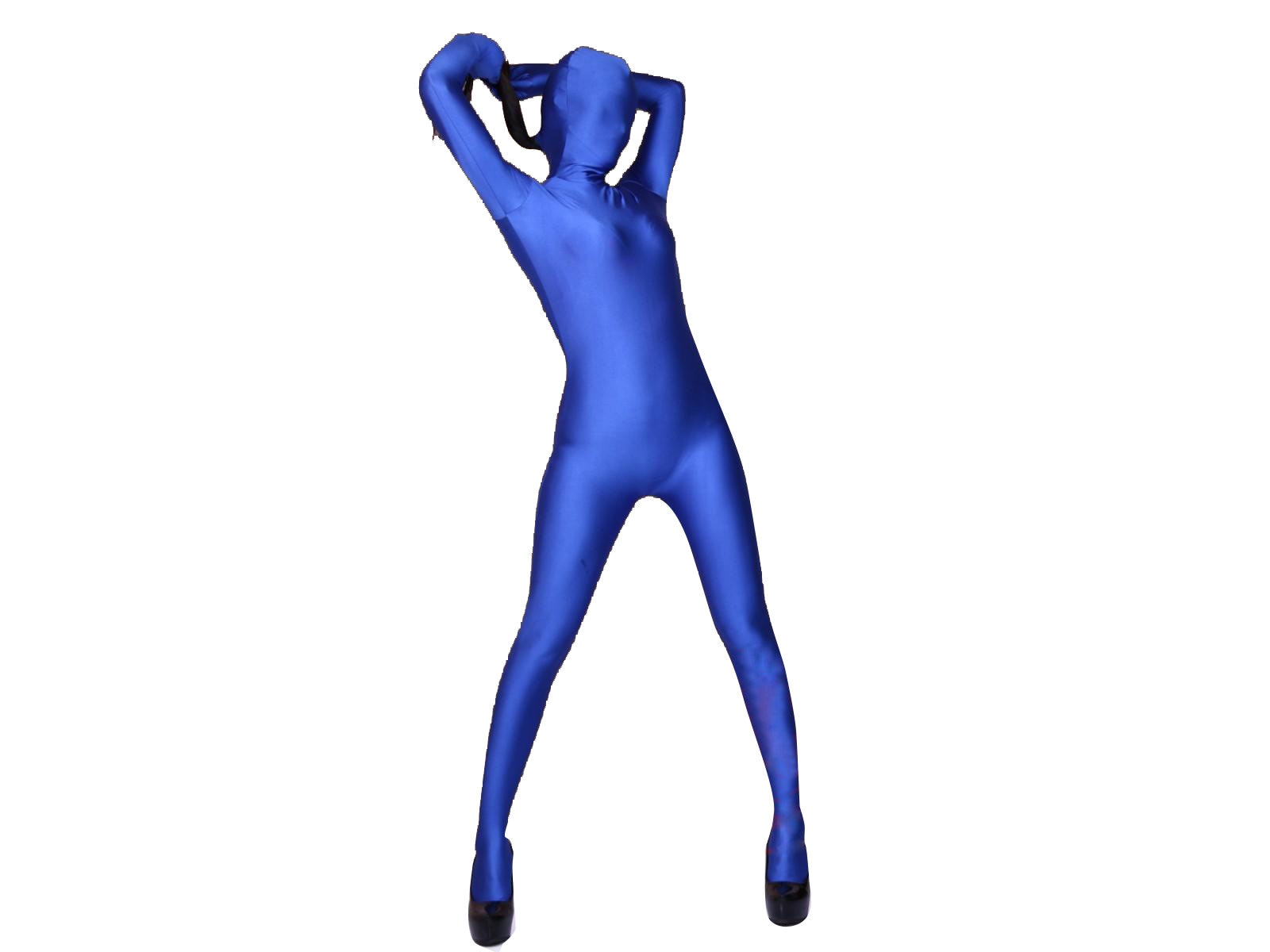 HIRO GATO Shiny Spandex Catsuit Navy Blue Burning Suit Rave Party Zentai  Bodysuit 