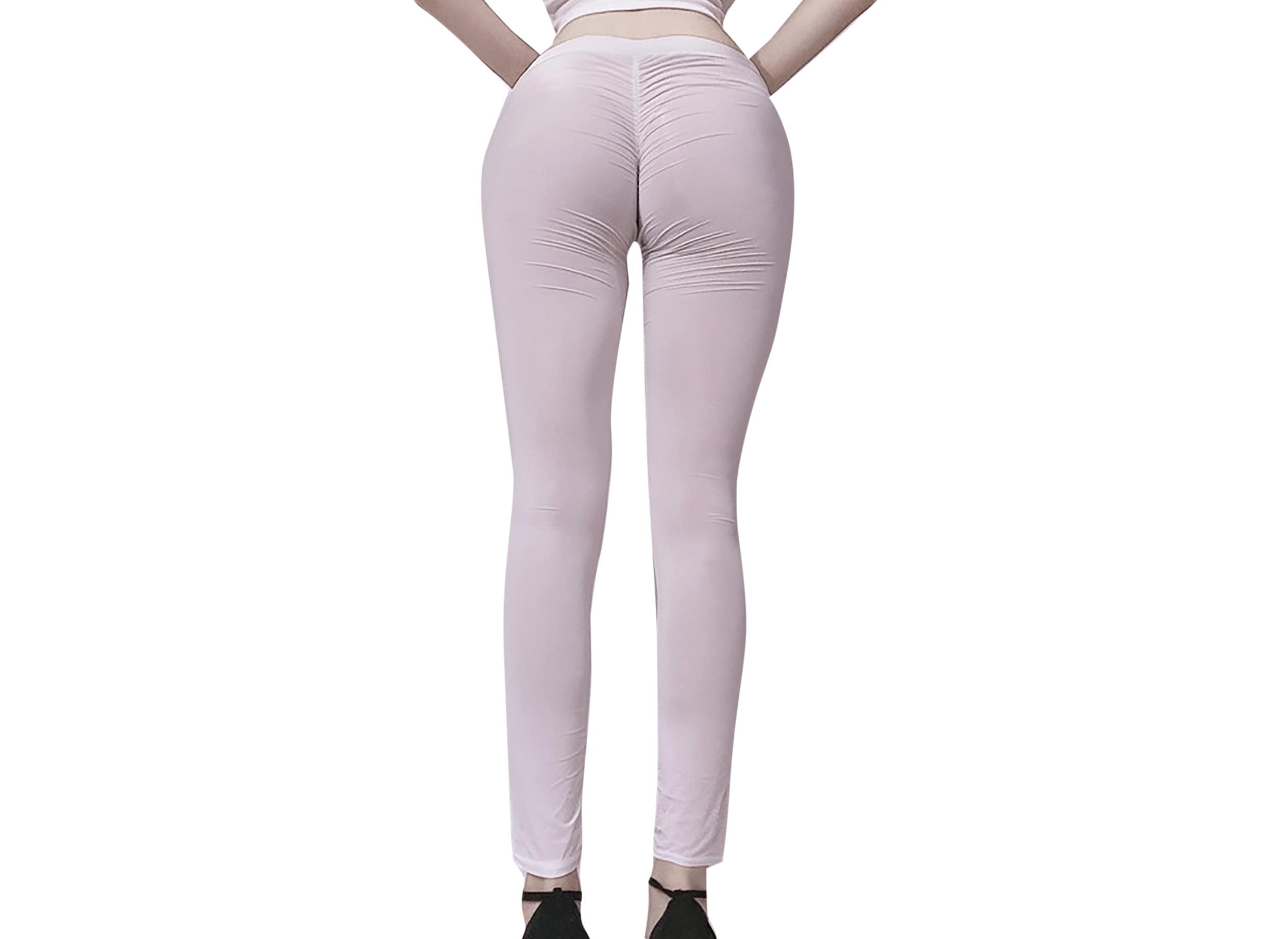 LinvMe Damen Sexy Scrunch Butt Lfting Durchsichtige Hose durchscheinen Yoga  Leggings - .de