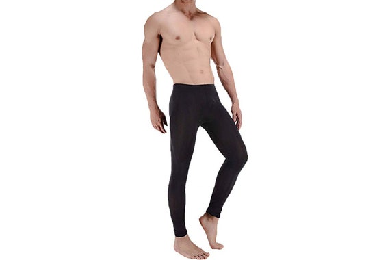Linvme Men's Ice Silk See Through Long Pants Slim Leggings Tights 