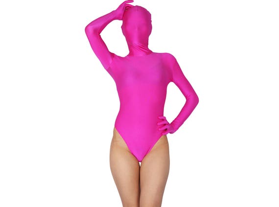 Linvme Women's Solid Color Thong Bodysuit Sexy Long Sleeve Zentai Clubwear  