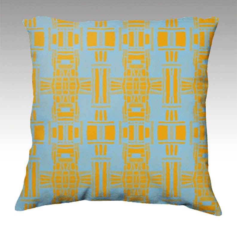 Yellow and Blue Geometric Sofa Pillow Cover Throw Pillows Etsy