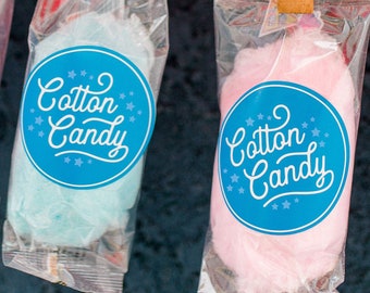 Cotton Candy Favor Sticker - Favor Tag - County Fair Birthday
