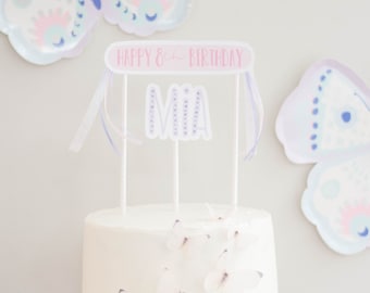 Printable Cake Topper - Butterfly Party - Flutter on over