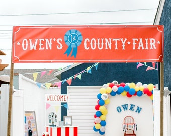 Large Birthday Banner - Welcome Sign - County Fair Birthday