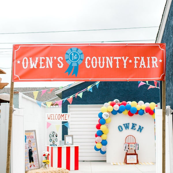 Large Birthday Banner - Welcome Sign - County Fair Birthday