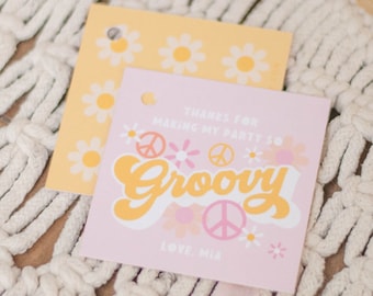 Groovy Party Favor Tag - Hippie, 70's birthday