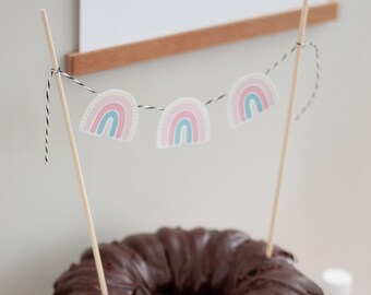 Natychmiastowe pobranie - Topper na tort - Rainbow Party