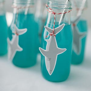 Printable Shark Tags - Drink Tags - Cupcake Toppers - Shark Birthday Party