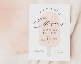 Popsicle Invitation - Let's Chill - Summer Birthday - Template