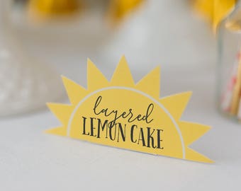 Printable Food Labels - You Are My Sunshine - menu cards - food tents