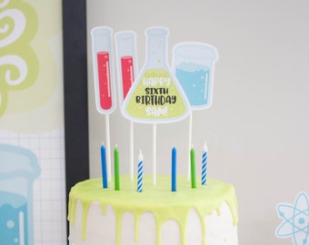 Topper de Pastel Imprimible - Fiesta de la Ciencia