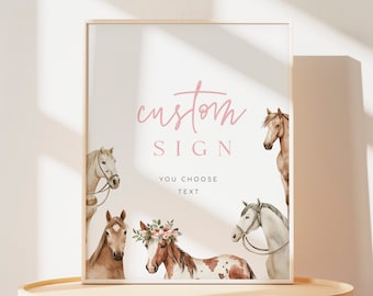 Custom 8x10 Sign - Horse Party - Instant Download