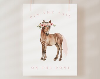 Pin The Tail On The Pony Poster Template - Pin the tail on the horse