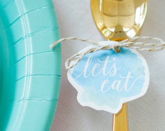 Printable cutlery tags - Mermaid Party