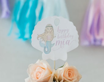 Printable Cake Topper - Mermaid Birthday Party