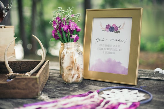 Printable Custom Signs - Boho Tribal Birthday Party - Table Signs Il_570xn